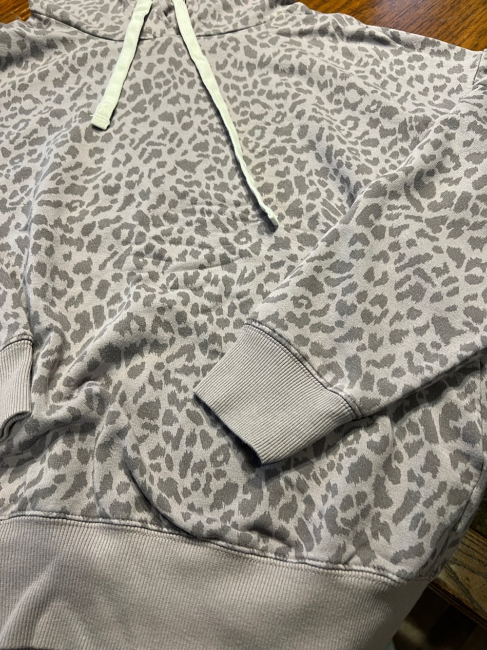 Buffalo David Bitton Purple Leopard-Print Hoodie with Cream Drawstring - Picture 3 of 5